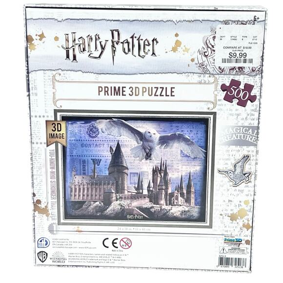 Harry Potter Hogwarts & Hedwig Prime 3D Puzzle 500pc 24"x18" New Sealed - Picture 3 of 4